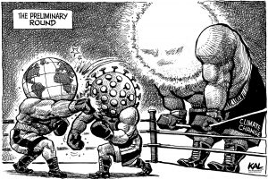Kal cartoon The Economist Preliinary round for Climate Change