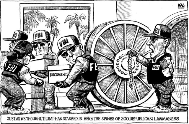 The secret stash. My most recent from @TheEconomist 

#MarALago #MarALagoRaid #FBIRaid #Trump #satire #cartoon